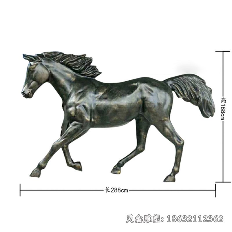 千里奔马动物景观铜雕