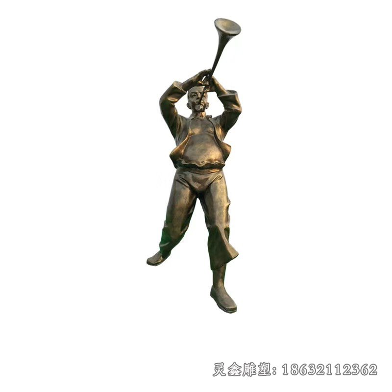 吹唢呐城市景观铜雕