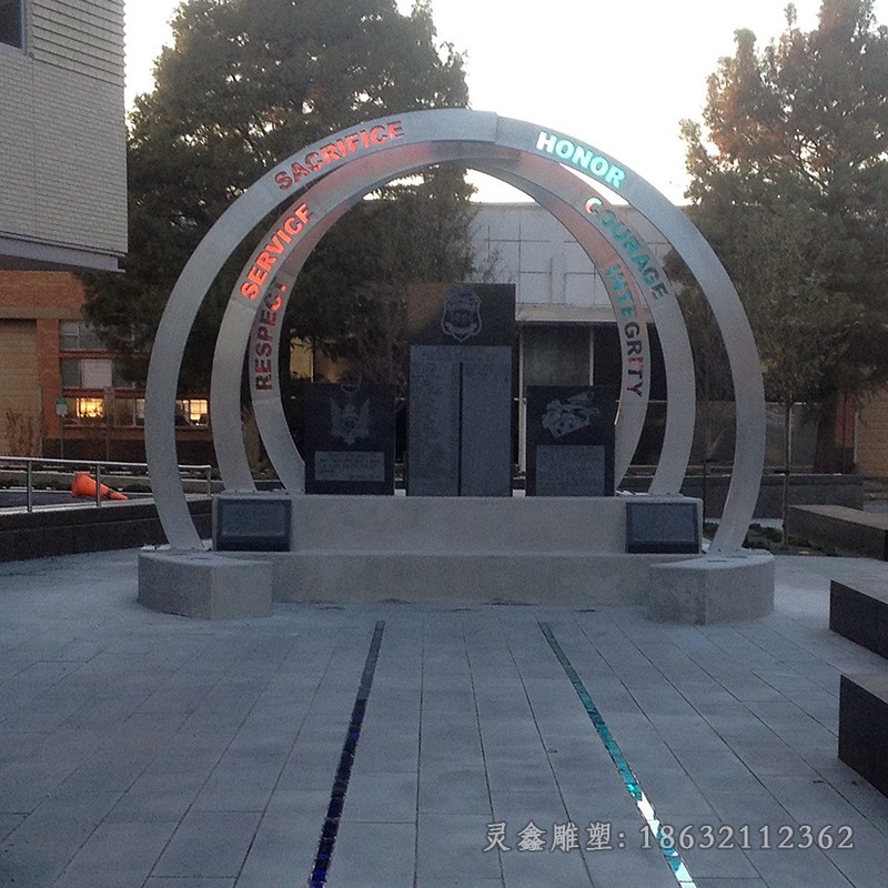 不锈钢圆环小区景观雕塑
