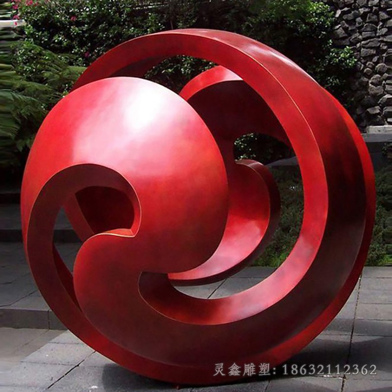 不锈钢圆球抽象广场景观雕塑