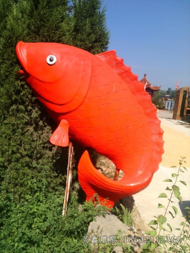 不锈钢彩绘鱼小区雕塑