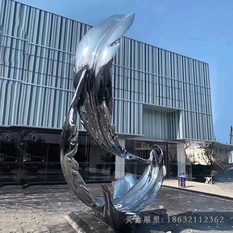 不锈钢羽毛商场景观雕塑