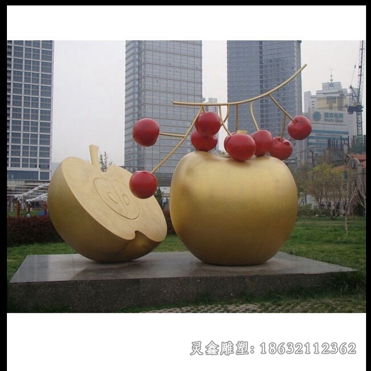 不锈钢彩绘樱桃公园景观
