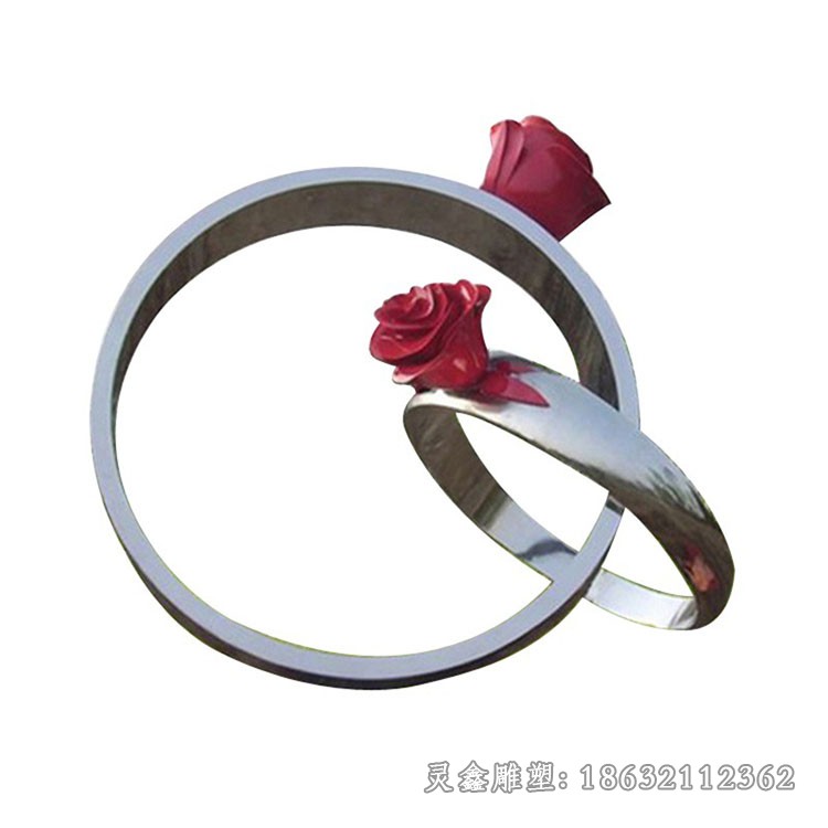 不锈钢镜面戒指公园雕塑