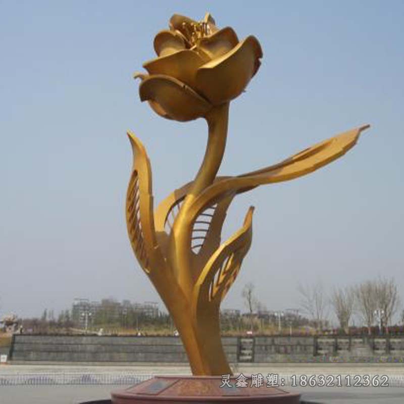 不锈钢荷花城市景观雕塑