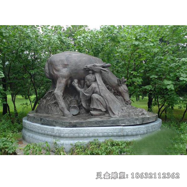 二十四孝之鹿乳奉亲铜雕