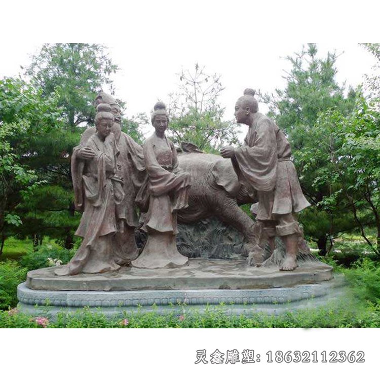 二十四孝之行佣供母铜雕