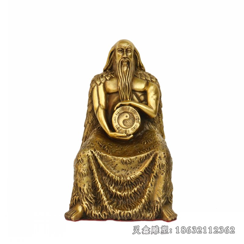 伏羲铜雕，神话人物