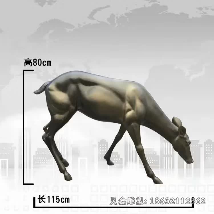 公园小鹿铜雕 (6)