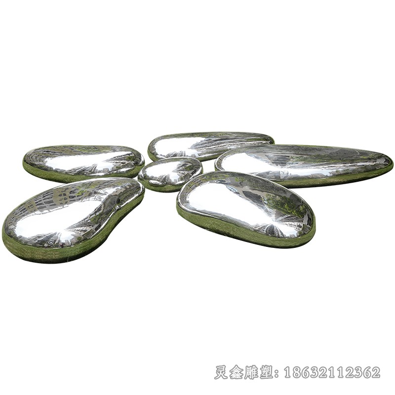 不锈钢镜面石头公园雕塑