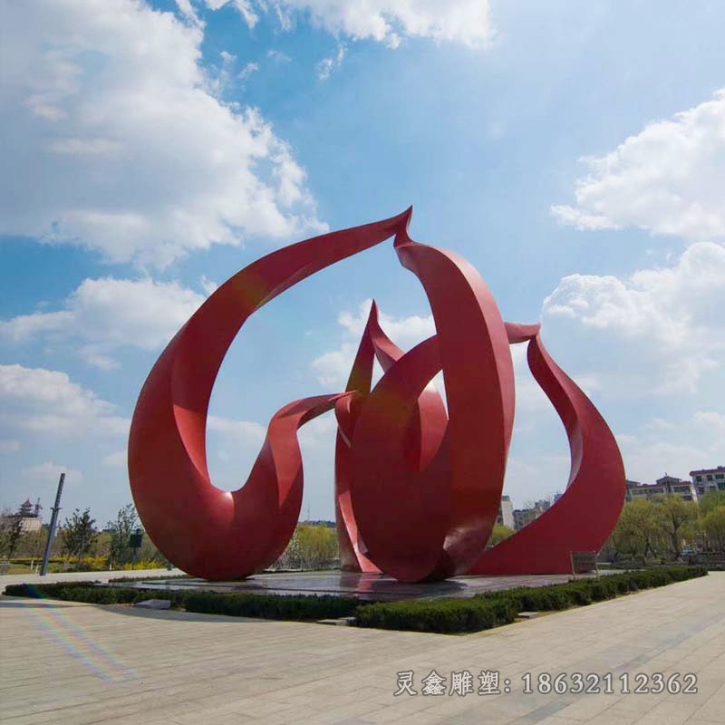 不锈钢抽象花广场景观雕塑