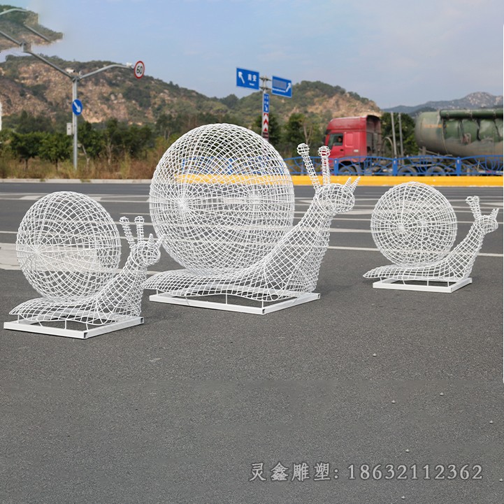 蜗牛镂空动物不锈钢雕塑