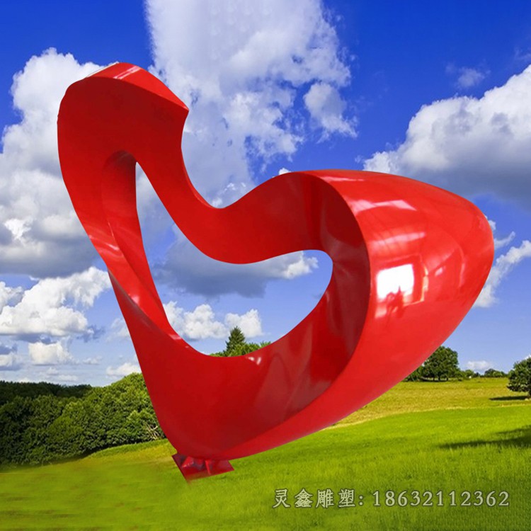 抽象爱心抽象不锈钢景观雕塑