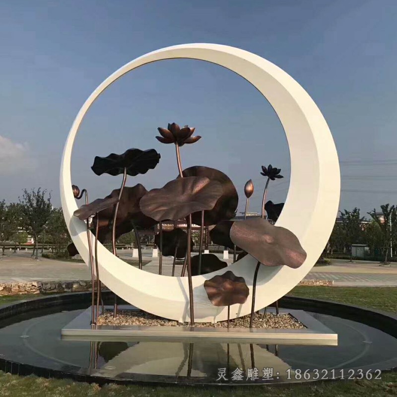 城市不锈钢月亮街边景观雕塑