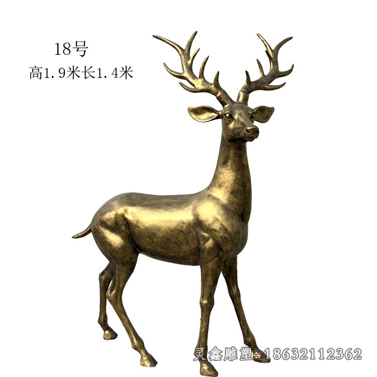 广场鹿铜雕