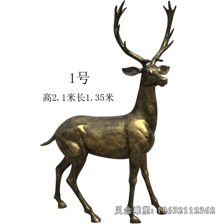 广场鹿铜雕（3）