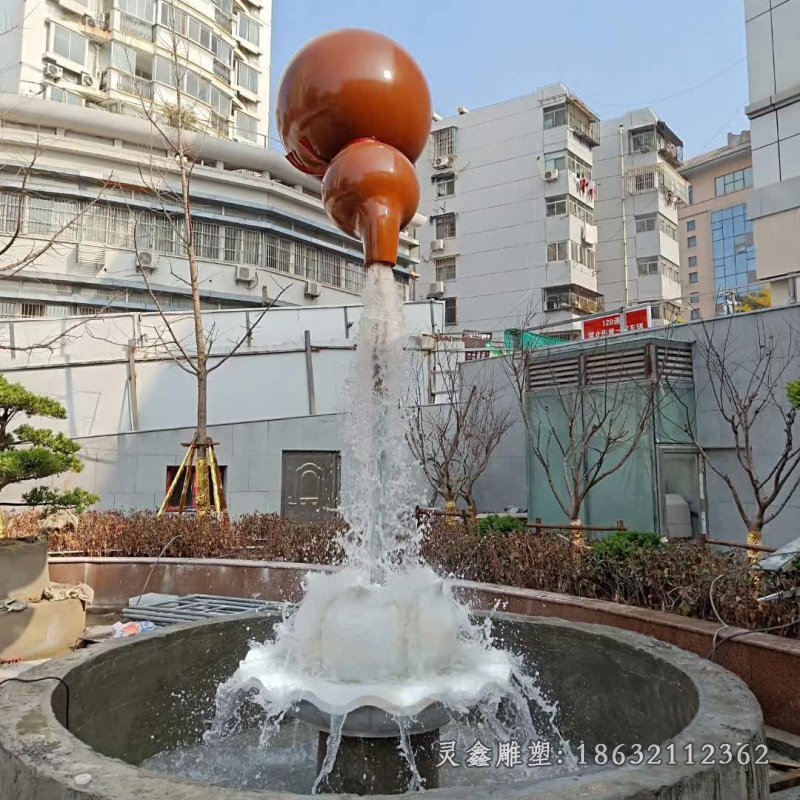 葫芦喷泉抽象景观铜雕