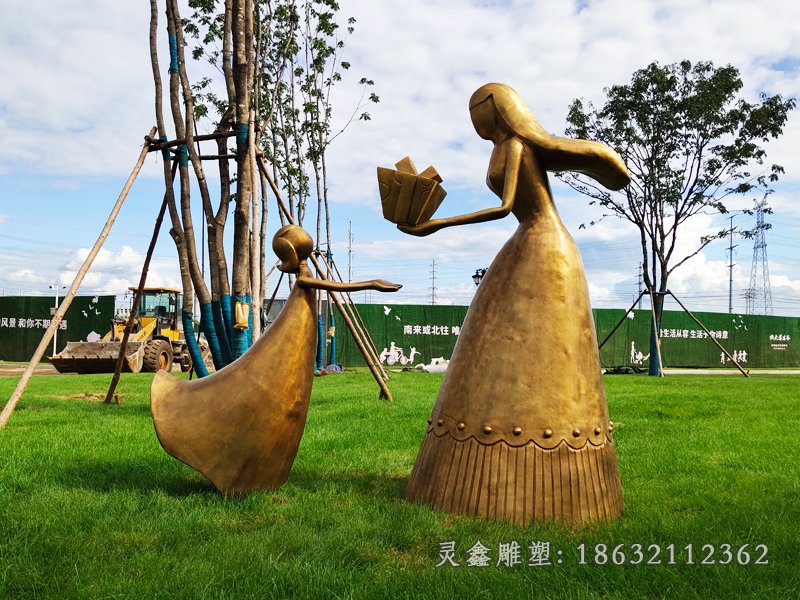 蝴蝶少女人物铜雕 (2)