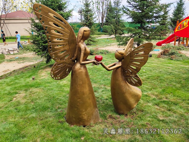 蝴蝶少女人物铜雕 (4)