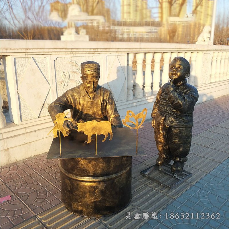 画糖人民俗铜雕 (1)