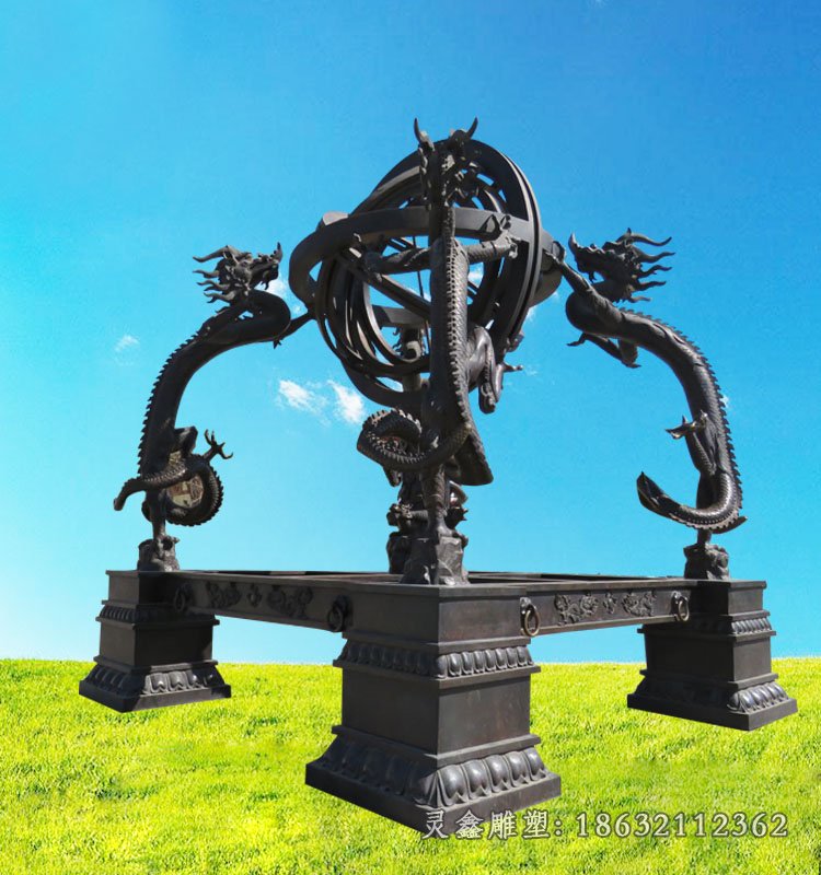 浑天仪雕塑，古代仪器铜雕 (3)