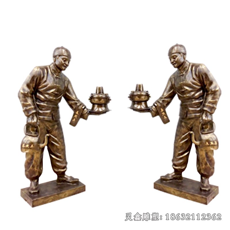 火锅店小二铜雕[1]