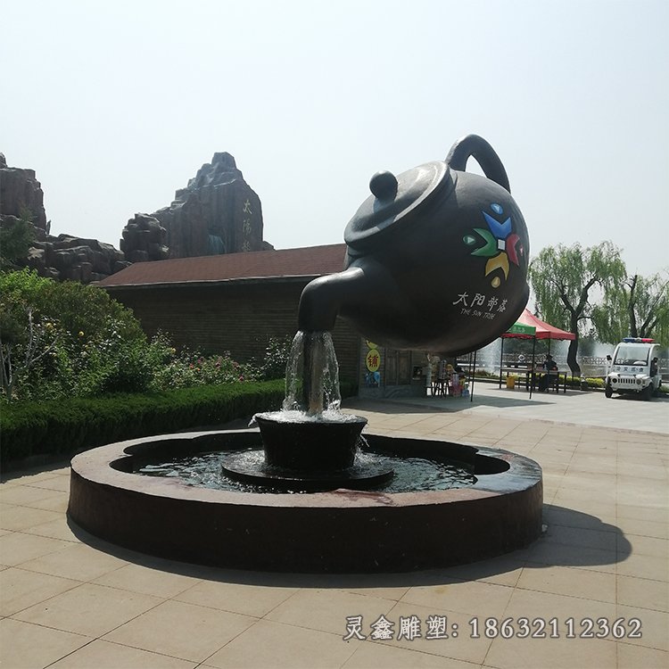 景区茶壶铜雕