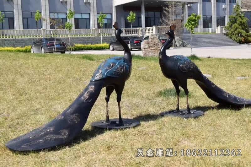 孔雀鸟类动物景观铜雕