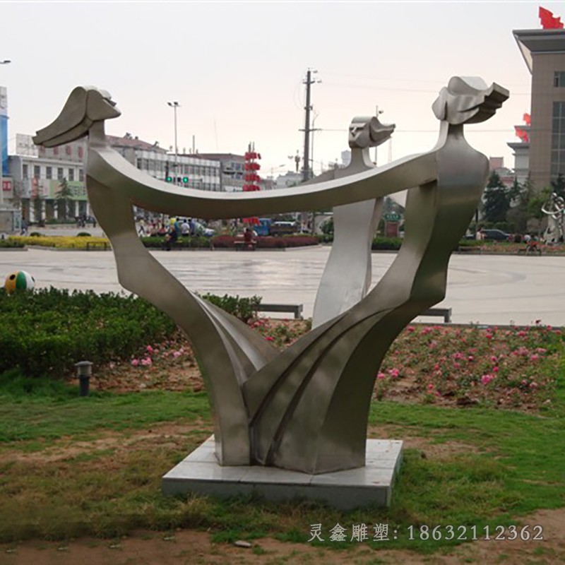 抽象人物不锈钢公园景观雕塑