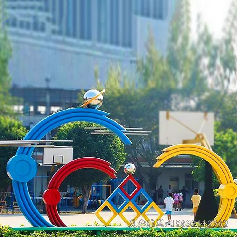 不锈钢彩绘广场景观雕塑