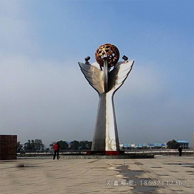 不锈钢彩绘广场景观雕塑