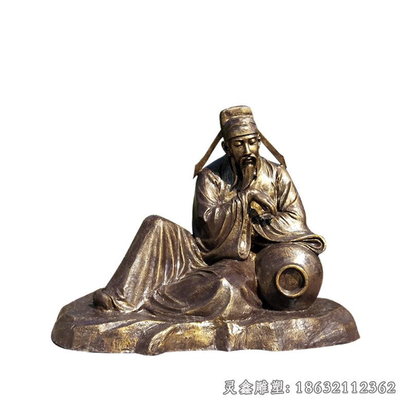 李白醉酒人物铜雕