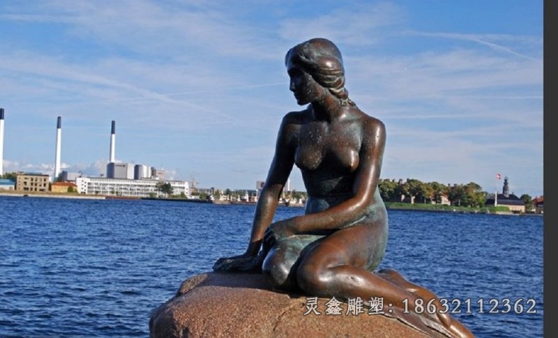 美人鱼铜雕，海边铜雕_看图王