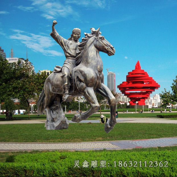 蒙古族少数民族人物铜雕