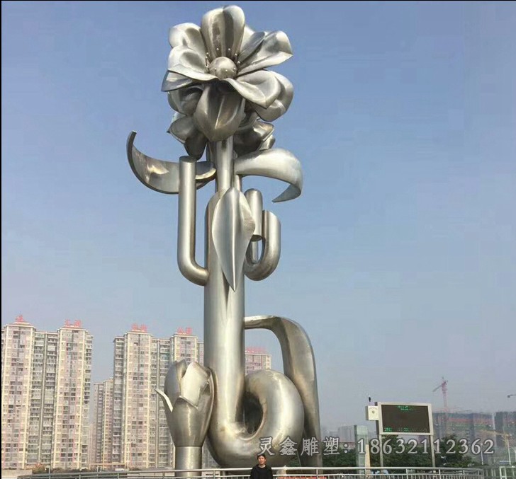 不锈钢紫荆花小区景观雕塑