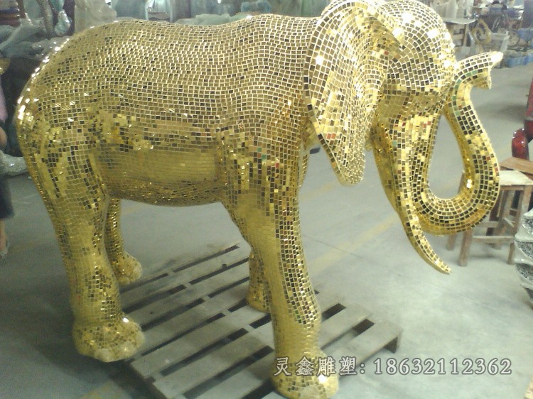 不锈钢镂空大象广场景观雕塑