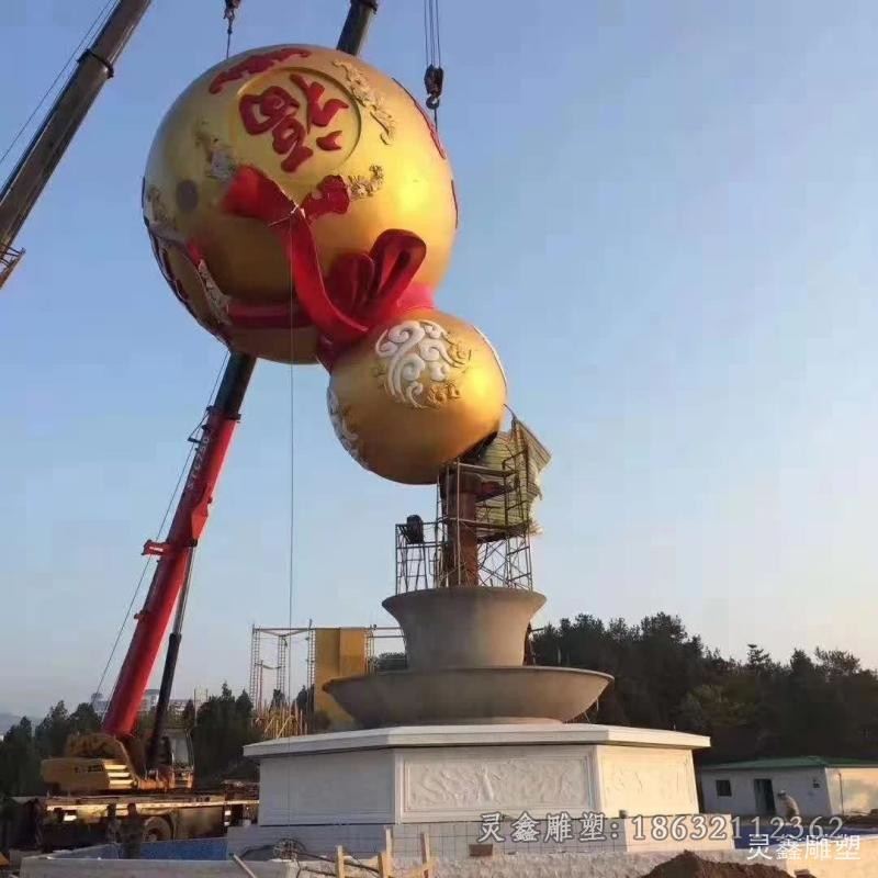 大型不锈钢葫芦广场景观雕塑