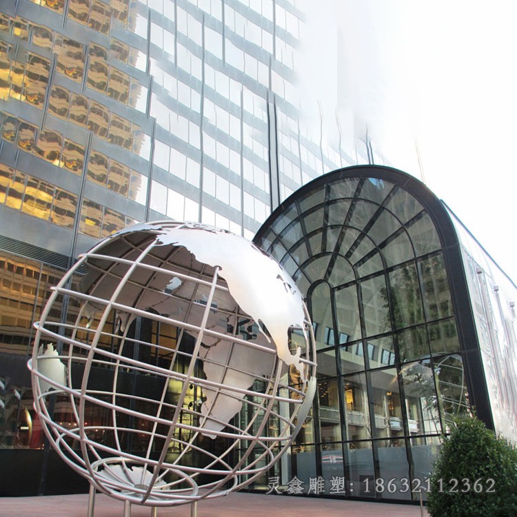 地球仪不锈钢抽象景观雕塑