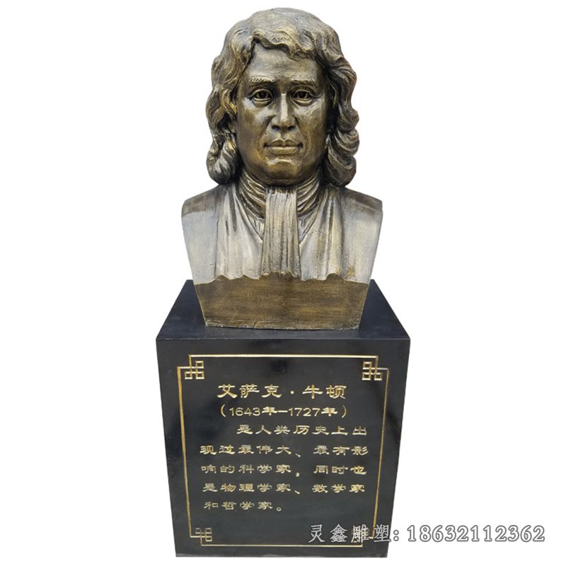 牛顿胸像雕塑，铜雕校园名人雕塑 (1)