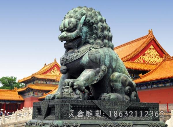 青铜狮子，寺庙门口狮子