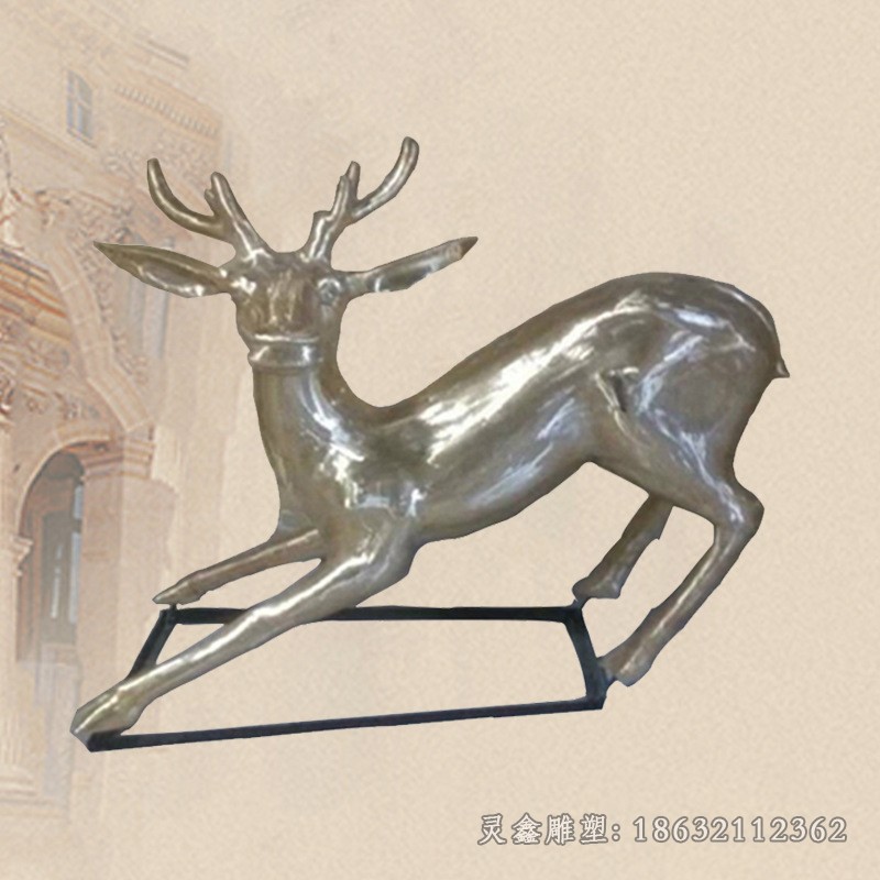 不锈钢镜面小鹿公园景观雕塑