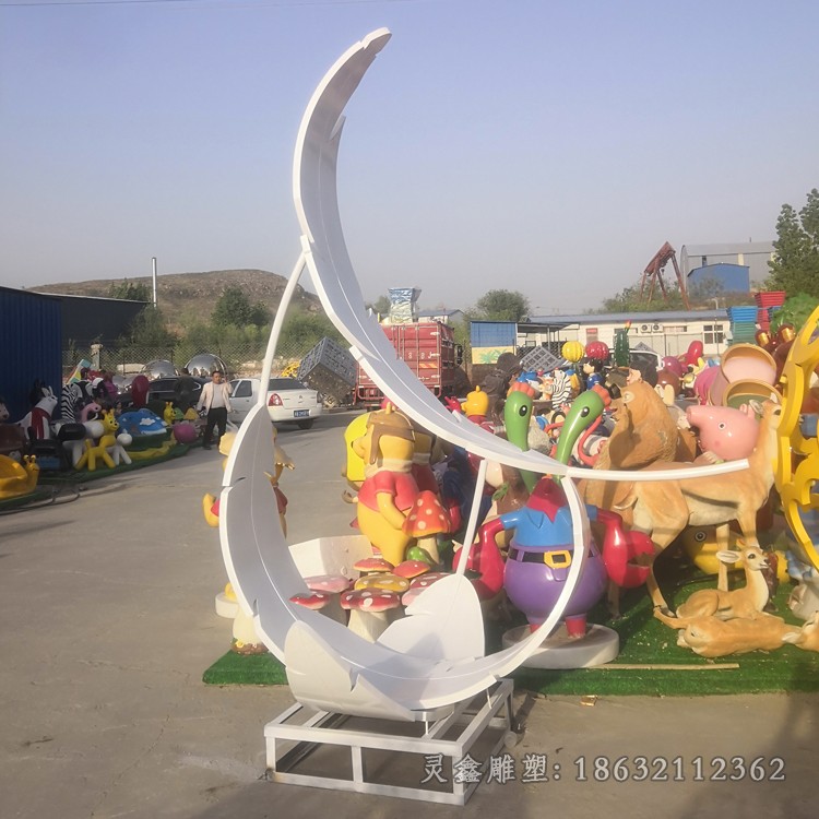 不锈钢公园景观羽毛雕塑