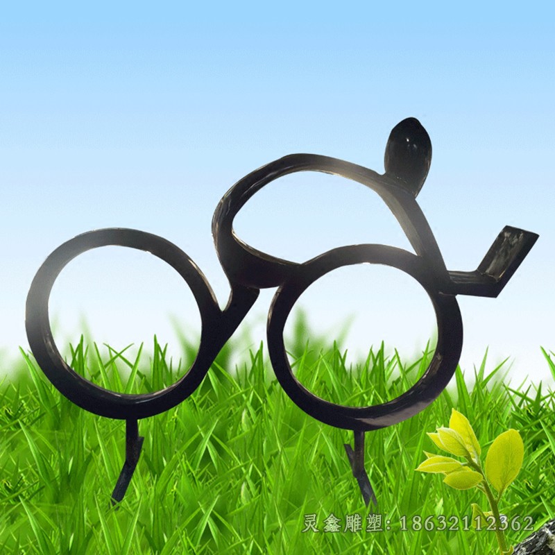 不锈钢抽象彩绘自行车雕塑