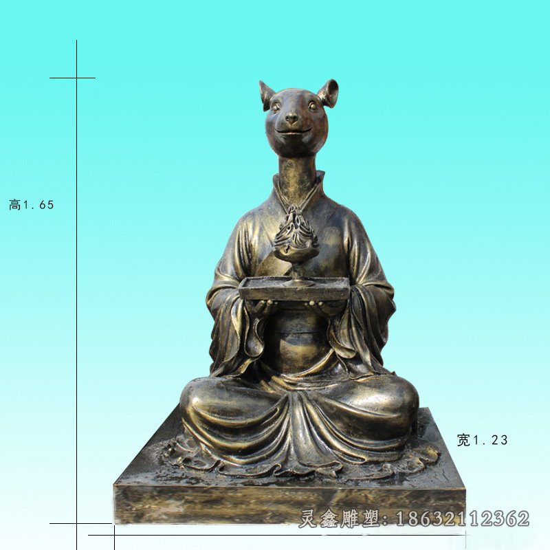 十二生肖兽首人身组合铜雕 (3)