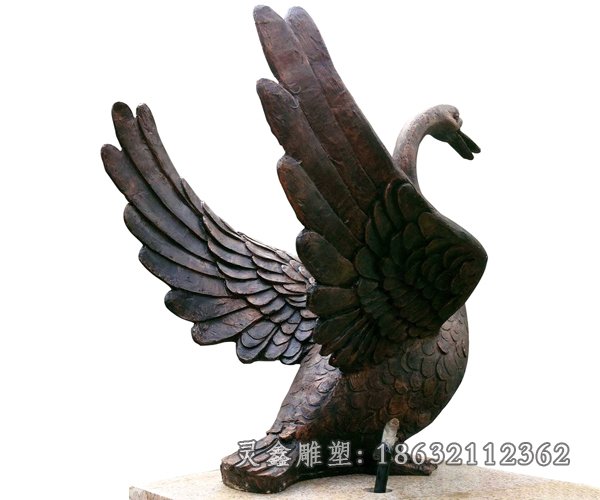 广场天鹅动物景观铜雕