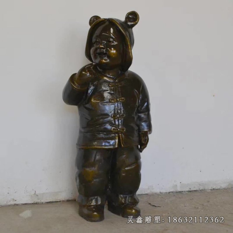 天真儿童铜雕 (2)
