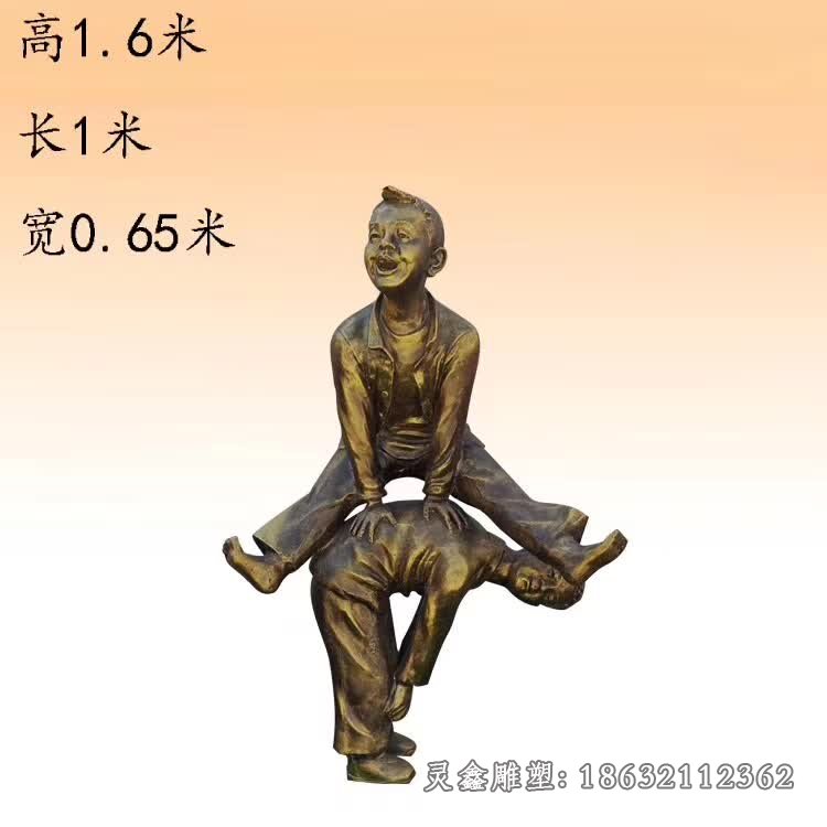 跳马动物景观铜雕