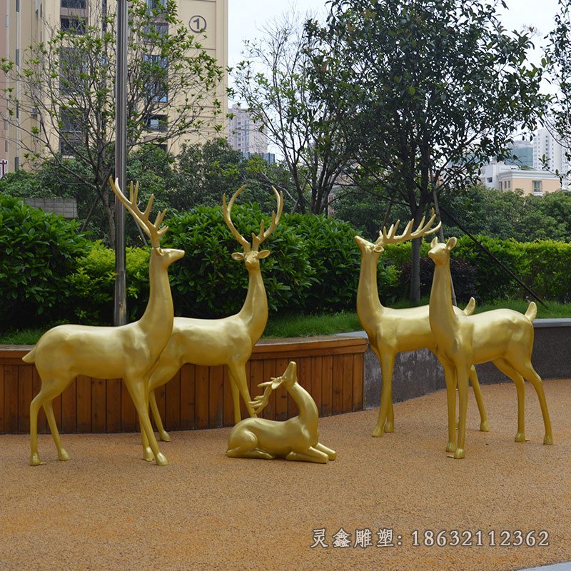 庭院福鹿铜雕 (4)