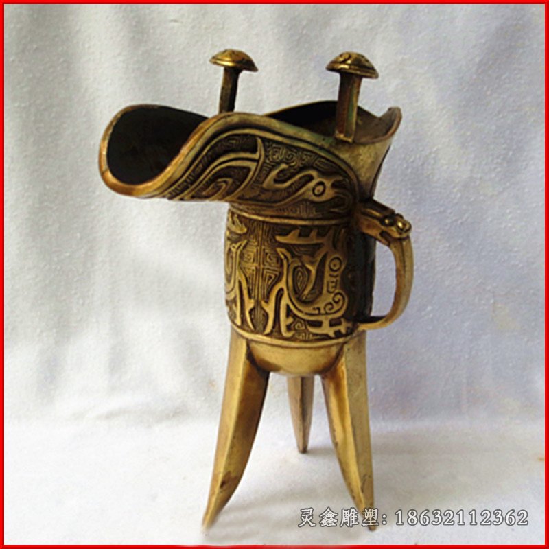 铜雕酒樽，古代喝酒仪器