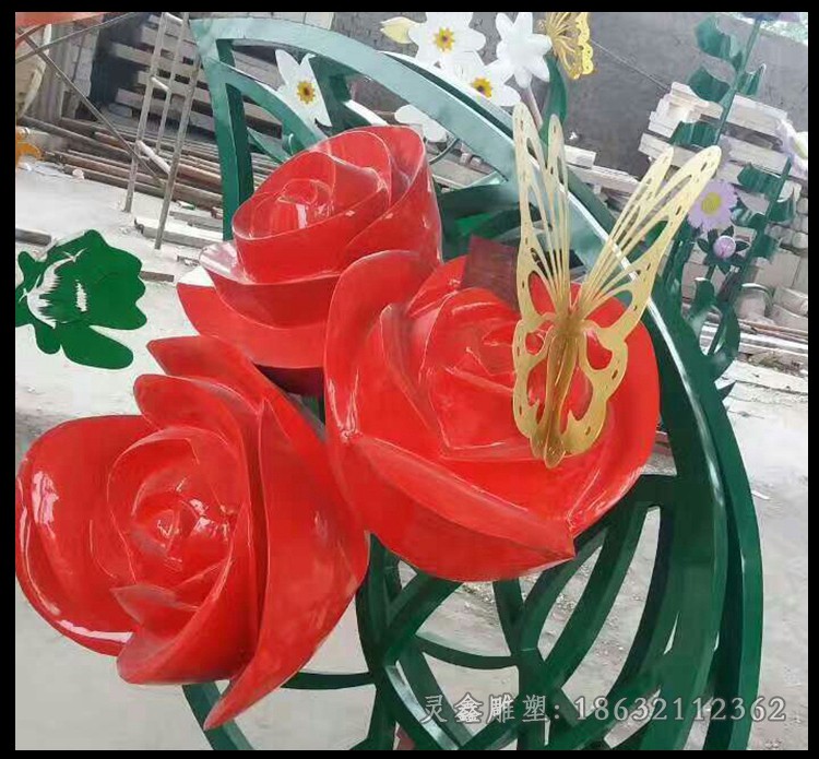 校园不锈钢花朵绽放雕塑
